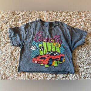 Gray Corvette Graphic Crop Top
